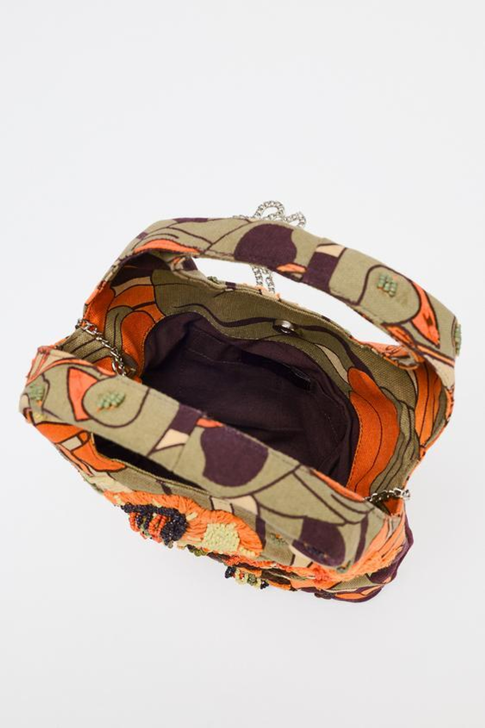 ZARA СУМКА С РАЗНОЦВЕТНЫМ БИСЕРОМ, ОРАНЖЕВЫЙ