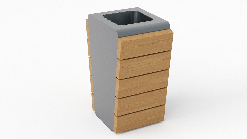 Урна для мусора (сталь дерево) SK00017