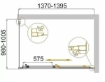 Душевой уголок Cezares Molveno 140x100 MOLVENO-AH-11-140/100-C-Cr-IV стекло прозрачное/профиль хром