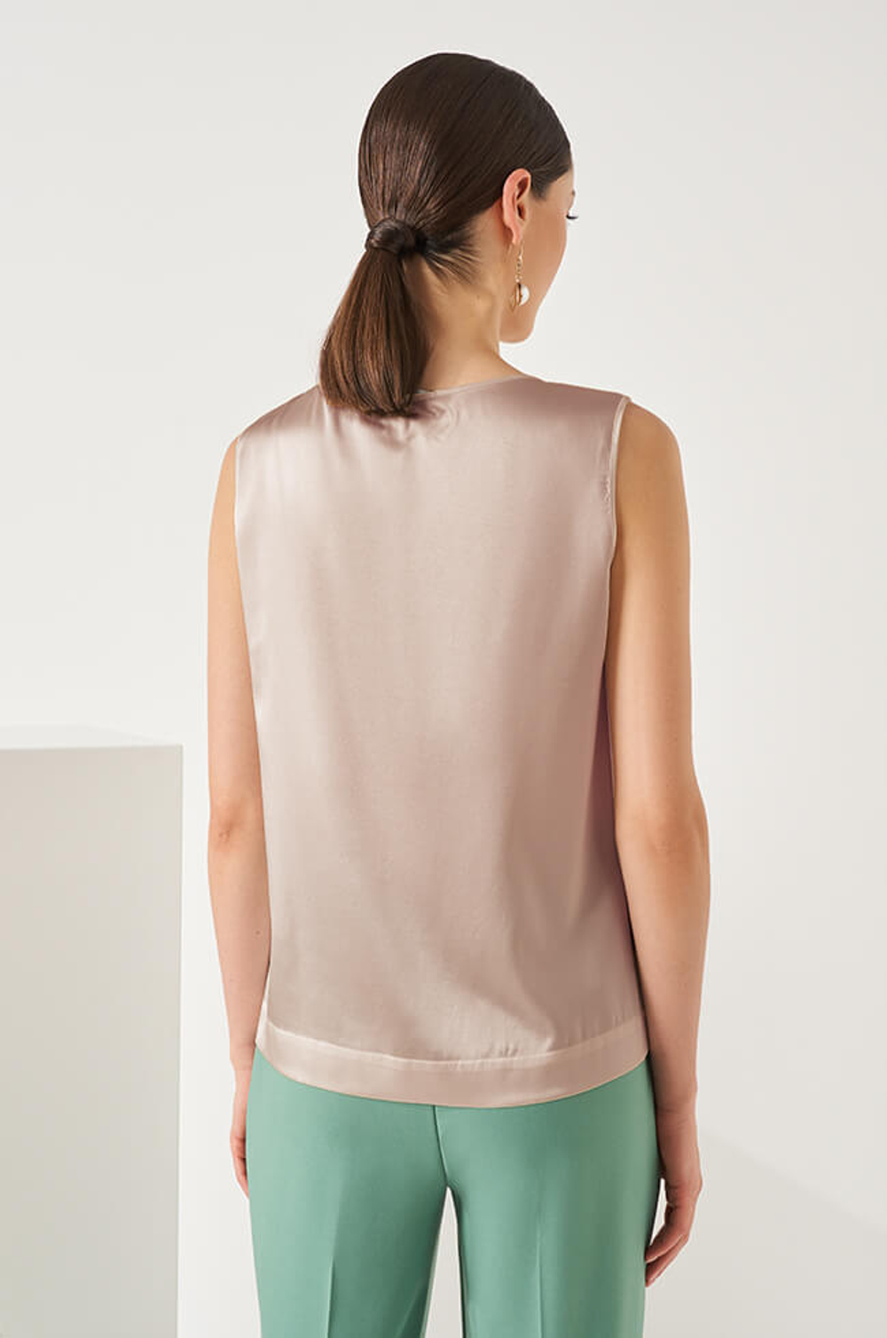 22860 Блузка женская (пудровый)