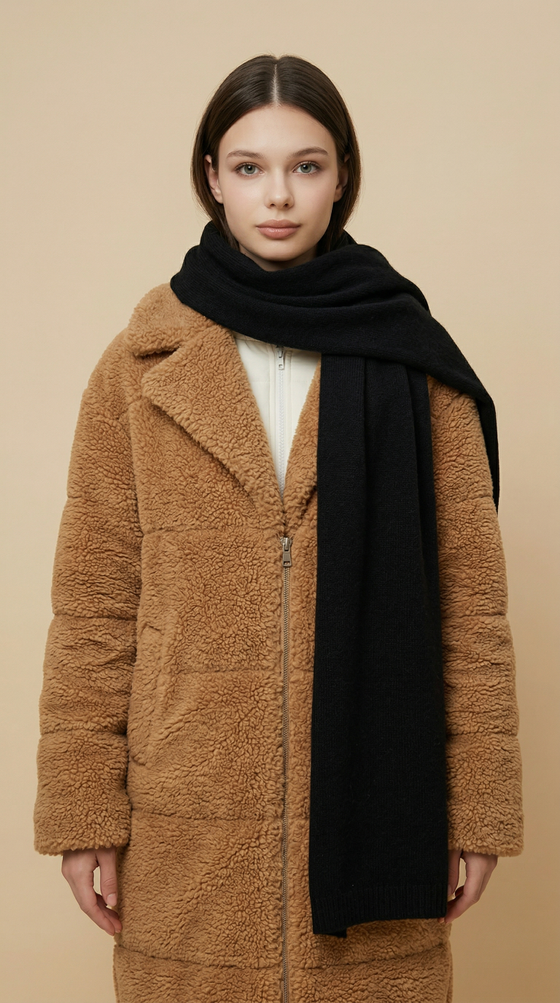 Пуховый шарф Ш402-07 черный