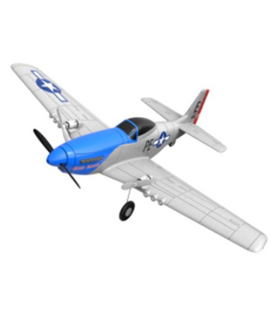 Радиоуправляемый самолет Volantex RC Mustang 400мм (синий) 2.4G 2ch LiPo RTF with Gyro