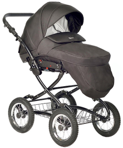 Детская коляска Indigo Barbara 21 Classic 3 в 1 с автокреслом Avionaut Cosmo Ba06 черный