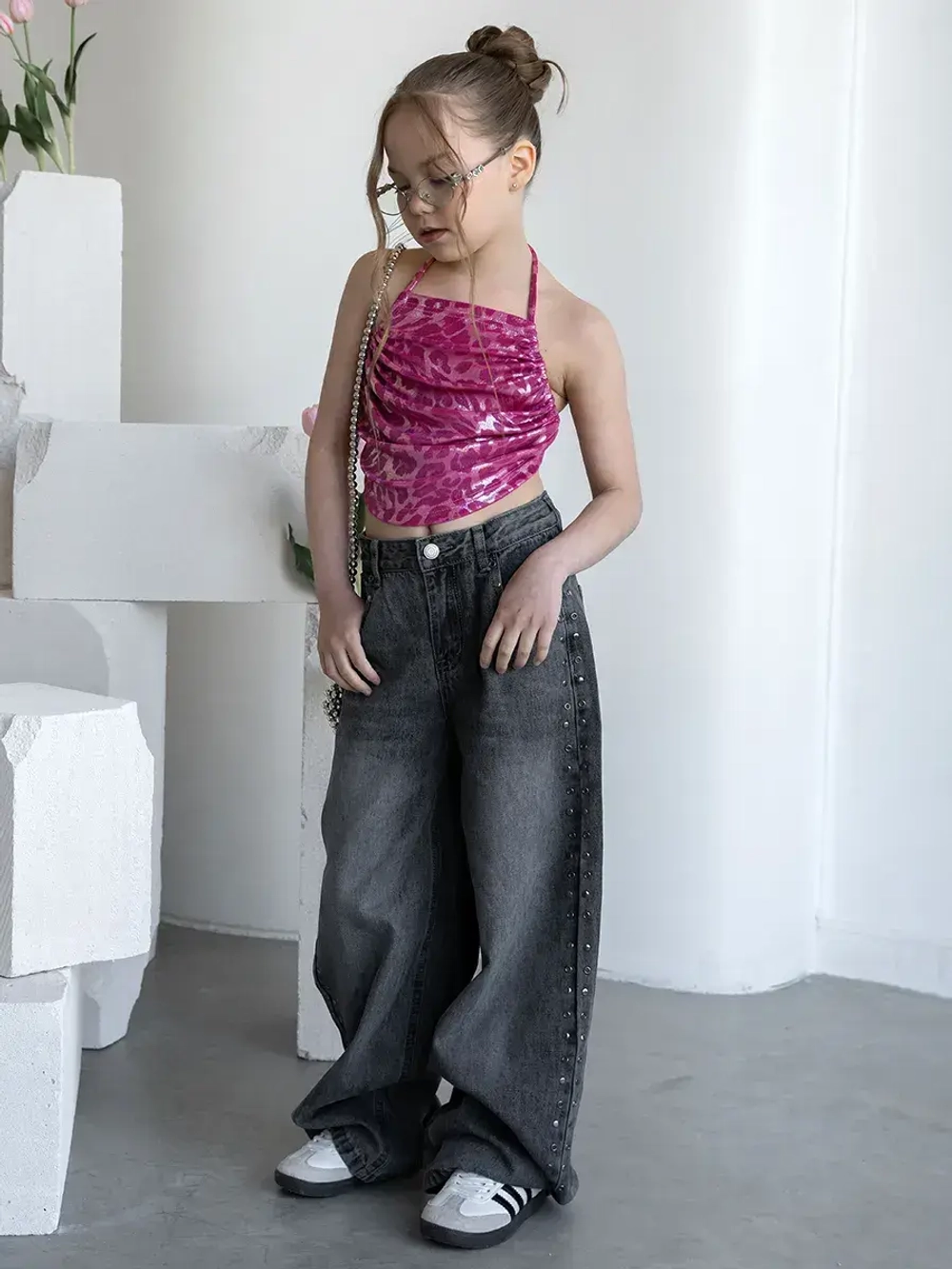 Летний топ для девочки на завязках