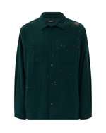 UNDERCOVER РУБАШКА ЗЕЛЕНАЯ С ВЫШИТЫМИ КРЕСТАМИ