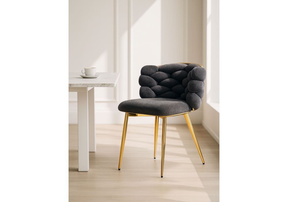 Стул на металлокаркасе Woodville Rendi gray, gold