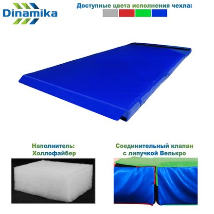 Мат гимнастический 2000х1000х100 тент-велькро (холлослеп/холлофайбер)