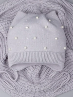 Шапка для девочки осенняя и снуд ушками