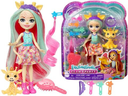 Кукла Enchantimals Mattel - Набор DELUXE с куклой, фигуркой жирафа и аксессуарами для волос HNV29