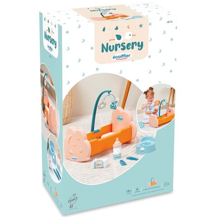 Ecoiffier Nursery - Колыбель с каруселью для куклы + 6 аксессуаров 1873 / артикул   1873  / GTIN 3280250018735