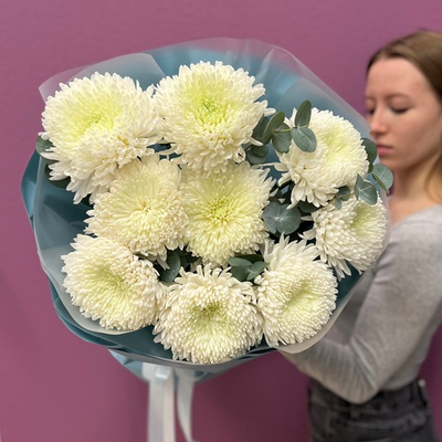 Букет из одноголовых хризантем #8