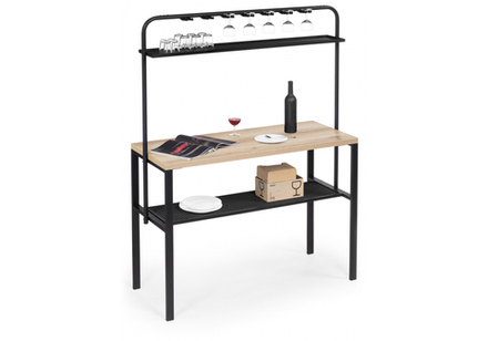 Барный стол Woodville Нари 120х50х171 делано, черный матовый, ножки черные