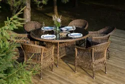 "Эспрессо–150 S" обеденная группа плетеная, цвет коричневый