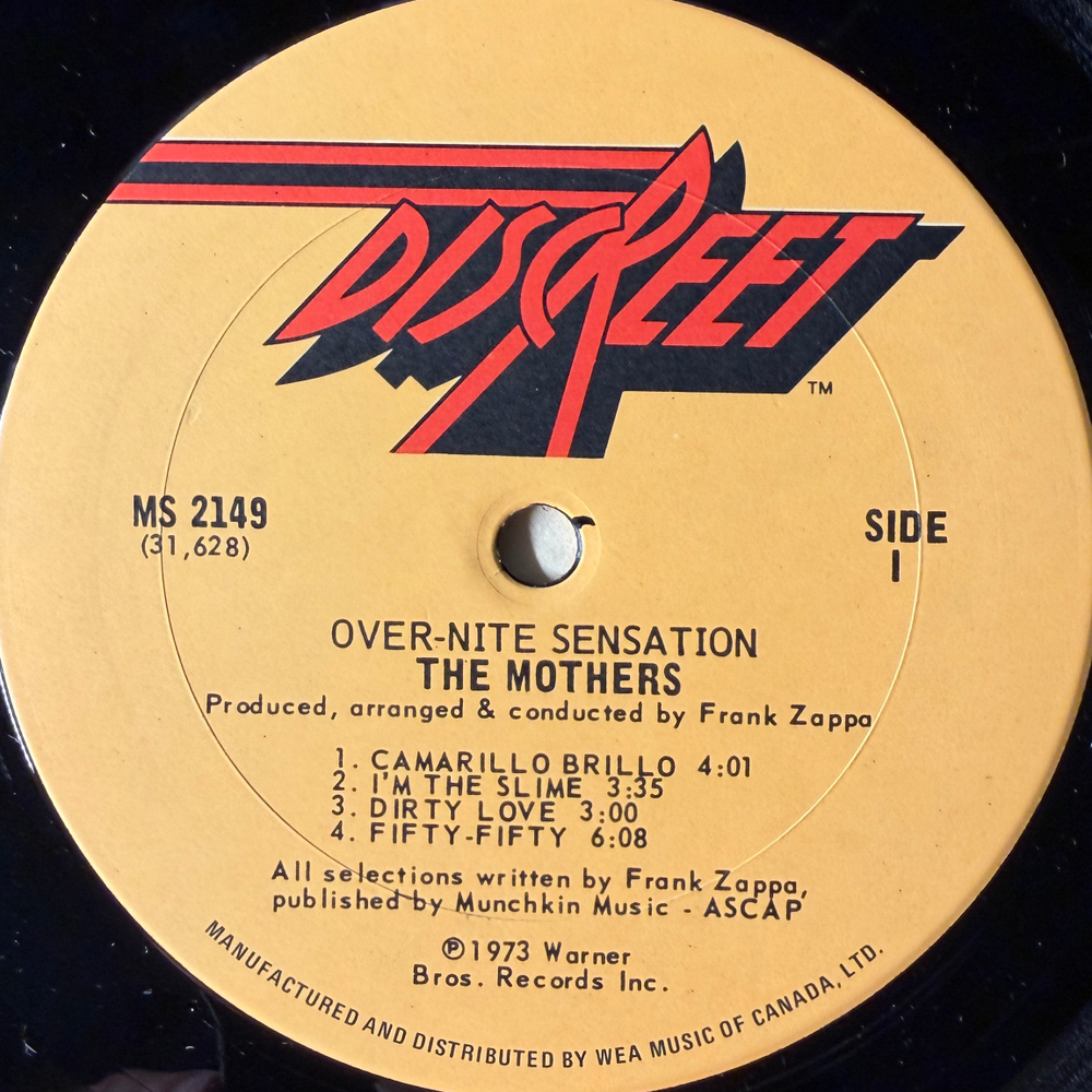 The Mothers ‎– Over-nite Sensation (Канада 1973г.)Т
