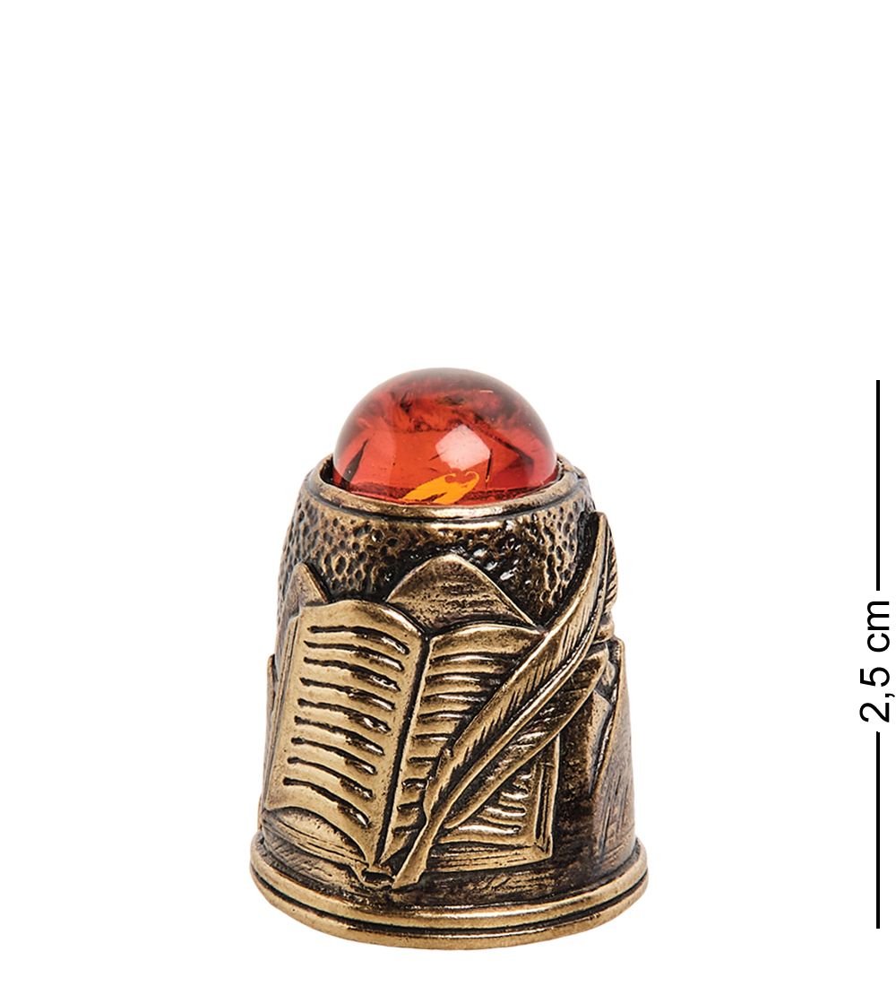 AM-1126 Наперсток «Лермонтов М.Ю.» (латунь, янтарь)