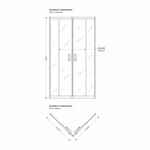 Душ.ограждение City Trend Grey 800*800*1850 квадрат (стекло 4мм прозр, серый ал. проф, без поддона)