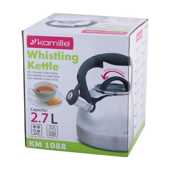 Чайник 2,7 л. из нержавеющей стали со свистком Kamille KM-1088