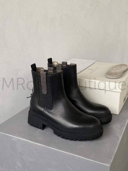 Кожаные ботинки челси Brunello Cucinelli с петлями Мониль