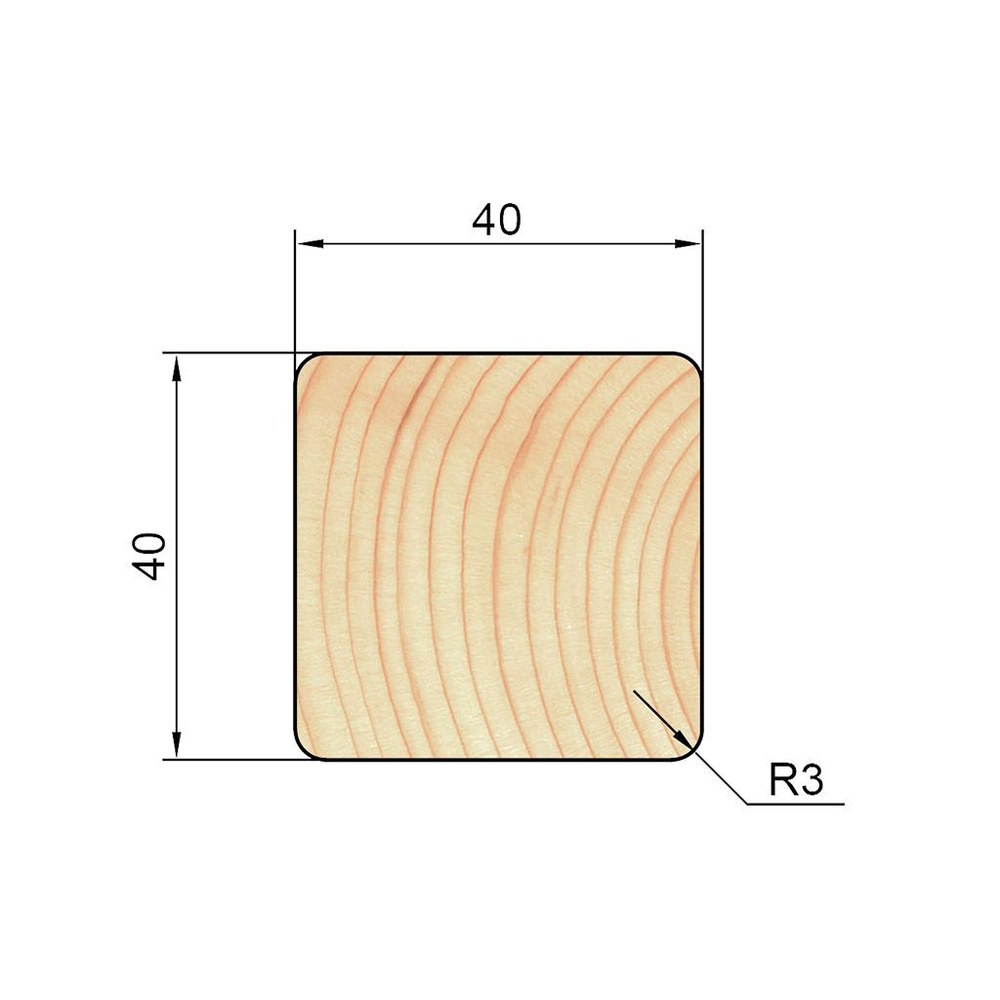 Рейка декоративная сорт Экстра 40*40*2200