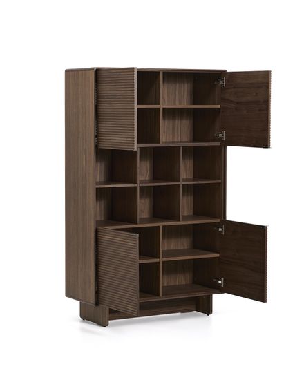 Высокий 4-дверный буфет Norlen из орехового шпона