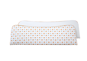 Мягкие бортики для кроватки KIDI soft "Жёлтые динозаврики" (кант, сатин)