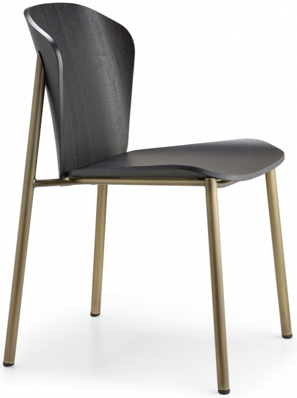 Стул деревянный Scab Design Finn Metal Wood, винтажная бронза, черный ясень