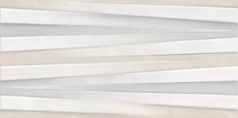 Настенная плитка ALMA Ceramica TWU09RVL704 Rivoli 50x24.9 серая / кремовая глянцевая под камень / полосы