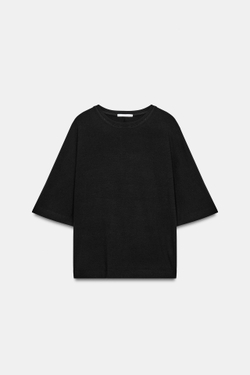 ZARA ТОП С РУКАВАМИ «ЛЕТУЧАЯ МЫШЬ», ЧЕРНЫЙ