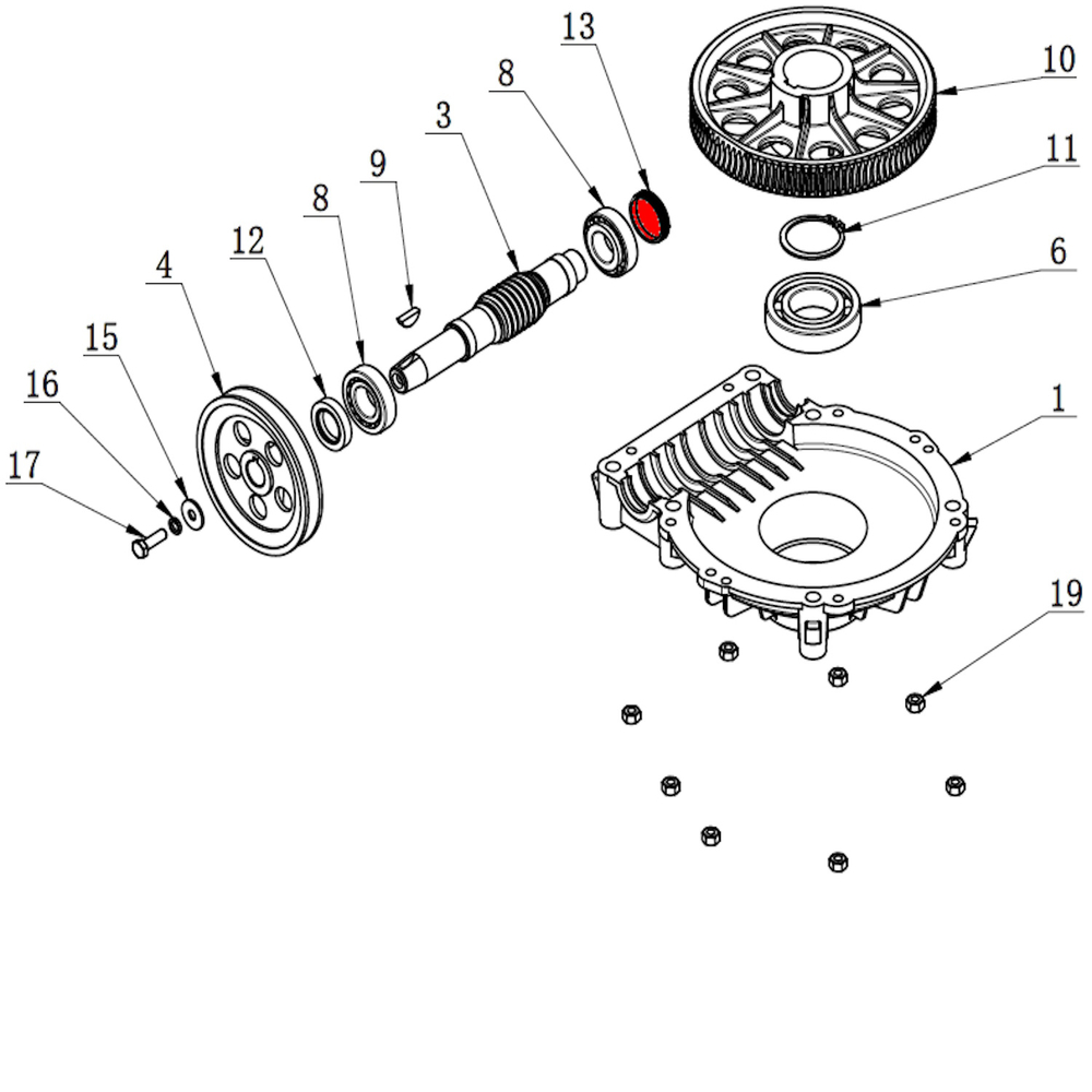 Крышка червячного вала двигателя V521, V524, V526, V526U, V624, V626, V626IT, V730