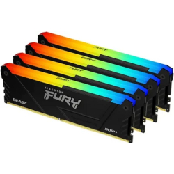 Оперативная память Память оперативная / Kingston 32GB 2666MT / s DDR4 CL16 DIMM (Kit of 4) FURY Beast RGB
