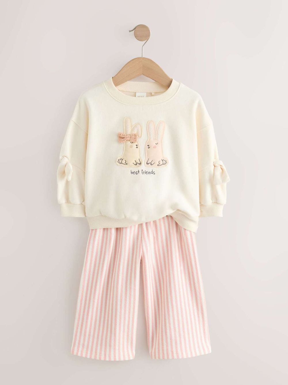 Толстовка и брюки в комплекте для девочки Next E54-938, Розовый, Молочный
