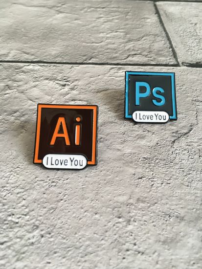 Значок металлический на одежду/Пин. Illustrator