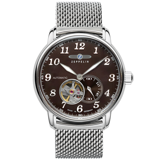 ZEPPELIN Piaget Collection Automatic Mechanical Movement Men"s Watches Watch 40 Coffee Watch Dial Steel Strap