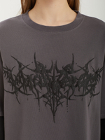 Женский Лонгслив Sigilism Print Grey Layered