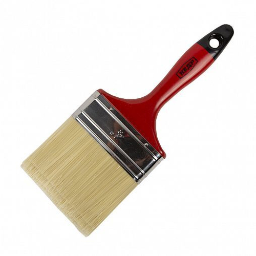Кисть плоская №4 100мм натур.щетина пласт.ручка Кедр