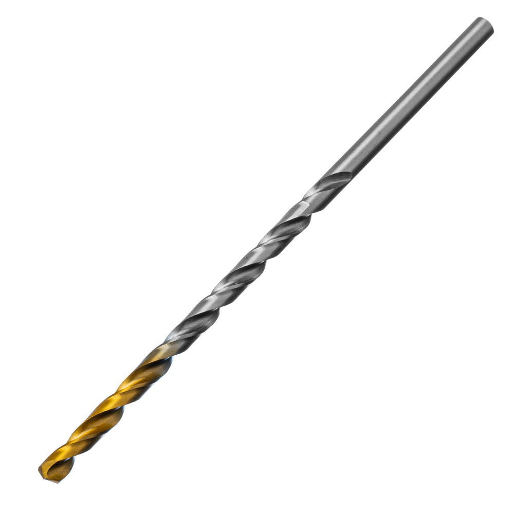 Сверло спиральное по металлу 4,5 х 126 мм, Р6М5, Golden Tip, удлиненное Denzel