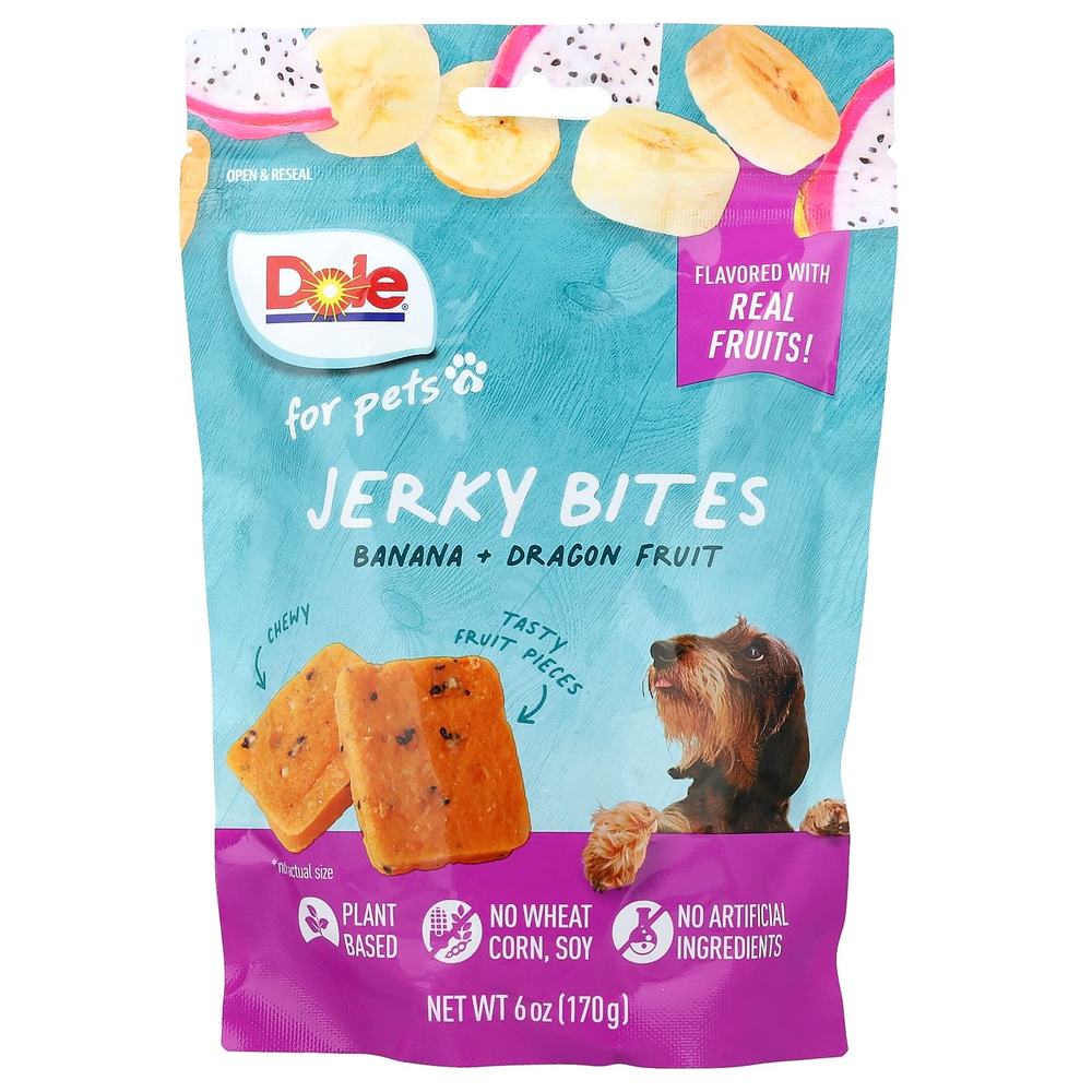Dole for Pets, Jerky Bites, со вкусом банана и питайи, 170 г (6 унций)