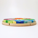 Деревянная мозаика круглая "цветок Лара", 73 детали