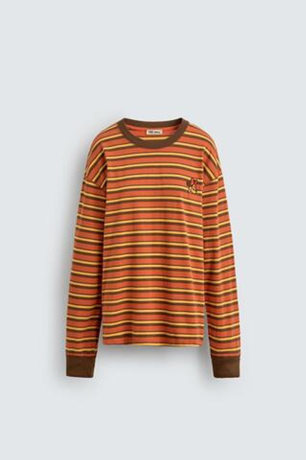 ZARA HARRY LAMBERT X DISNEY ФУТБОЛКА В ПОЛОСКУ С НАШИВКОЙ, ОРАНЖЕВЫЙ/ЖЕЛТЫЙ