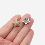 Подвеска с бейлом "Звездочка", 16,5*15мм, фианиты, родирование