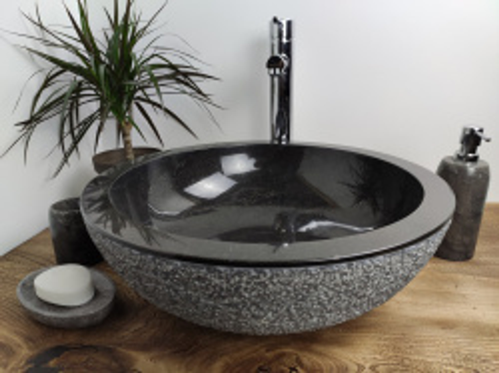 Раковина из мрамора Bowl Dotted Black BM-60027 45*45*17