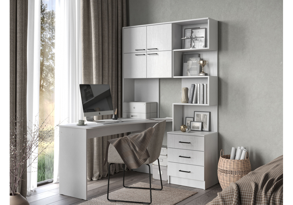 Компьютерный стол Woodville Эльброни левый белый