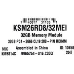 Модуль памяти ECC Registered Kingston DDR4 RDIMM 32Gb &lt;KSM26RD8/32MEI&gt; &lt;PC4-21300&gt; CL19