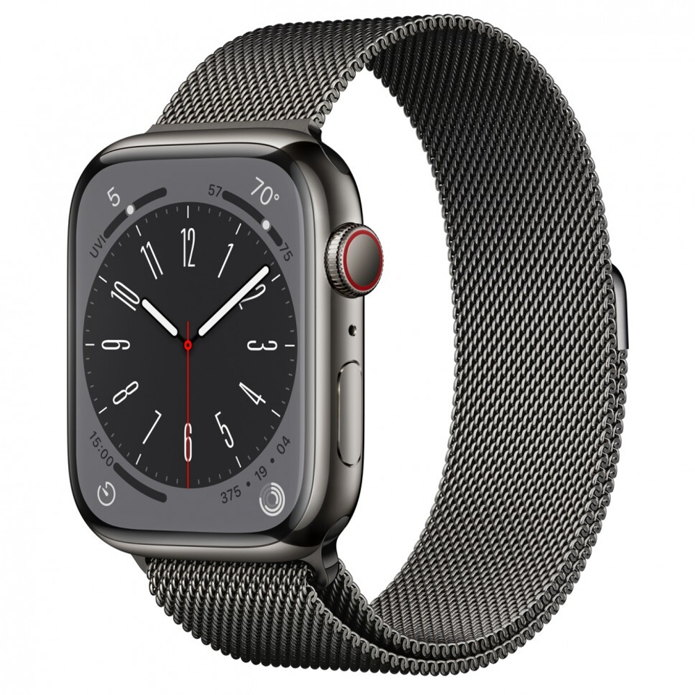 Apple Wacth Series 8 45mm Stainless Steel Graphite / Milanese loop