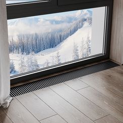 Конвектор внутрипольный Royal Thermo ATRIUM TURBO 90/300/2400 6975 Вт светлая бронза