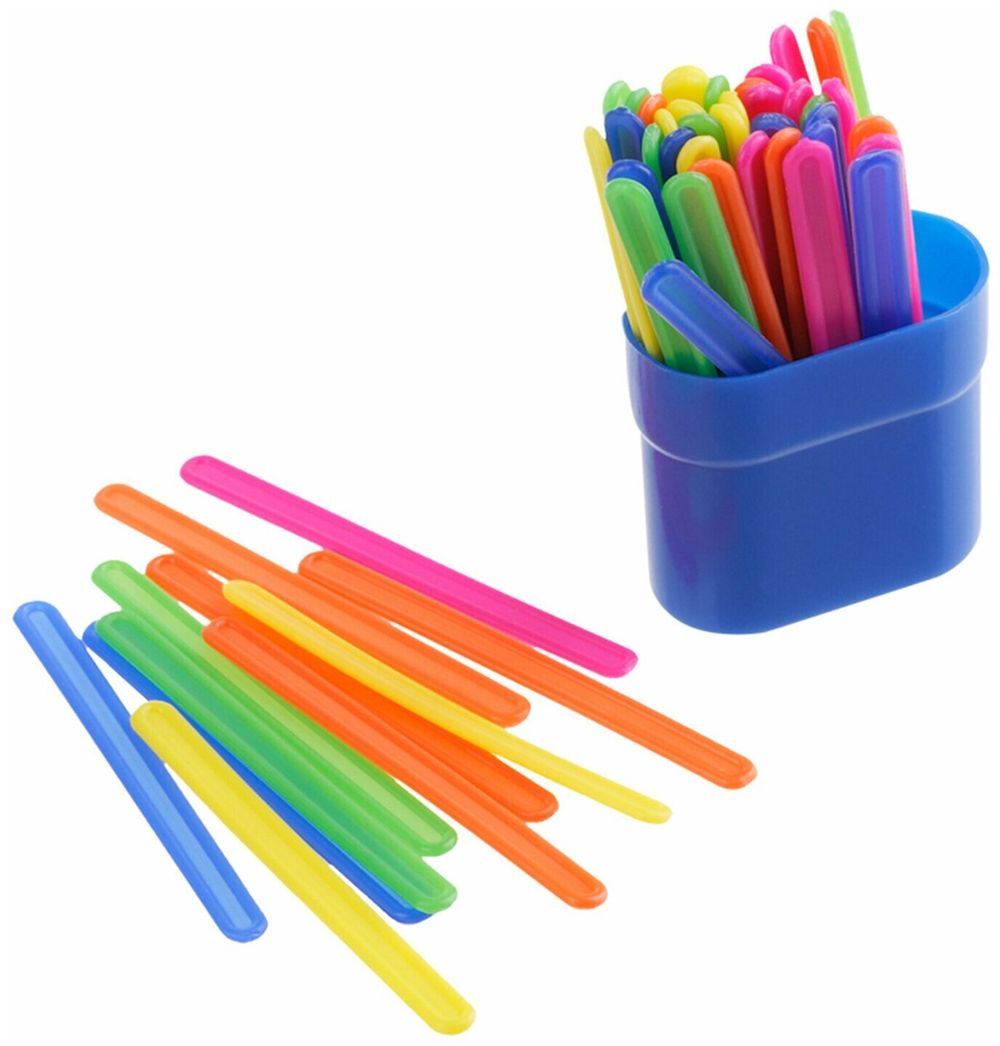 Счетные палочки СТАММ (50 штук) многоцветные, в пластиковом пенале, СП04