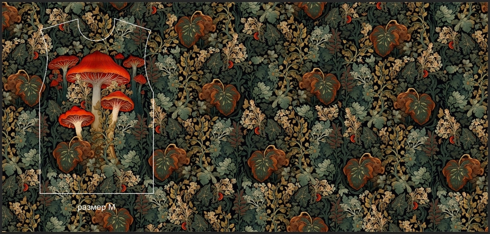 Кулирка купон грибы 80 см+-5см