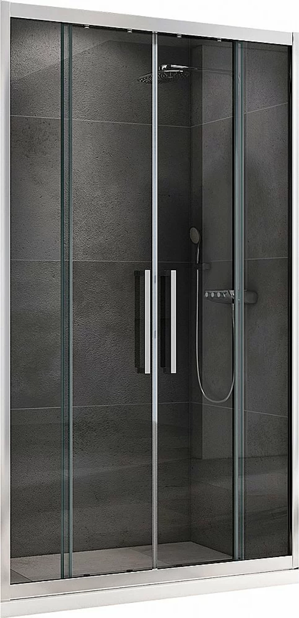 Душевая дверь ABBER Schwarzer Diamant 140 AG33140H стекло прозрачное/профиль хром