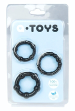 Набор из 3 чёрных эрекционных колец A-toys (Цвет: черный)