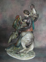 Статуэтка. Фарфор. Святой Георгий. Capodimonte. Италия
